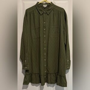Wonderly Olive Green Long Sleeve Dress